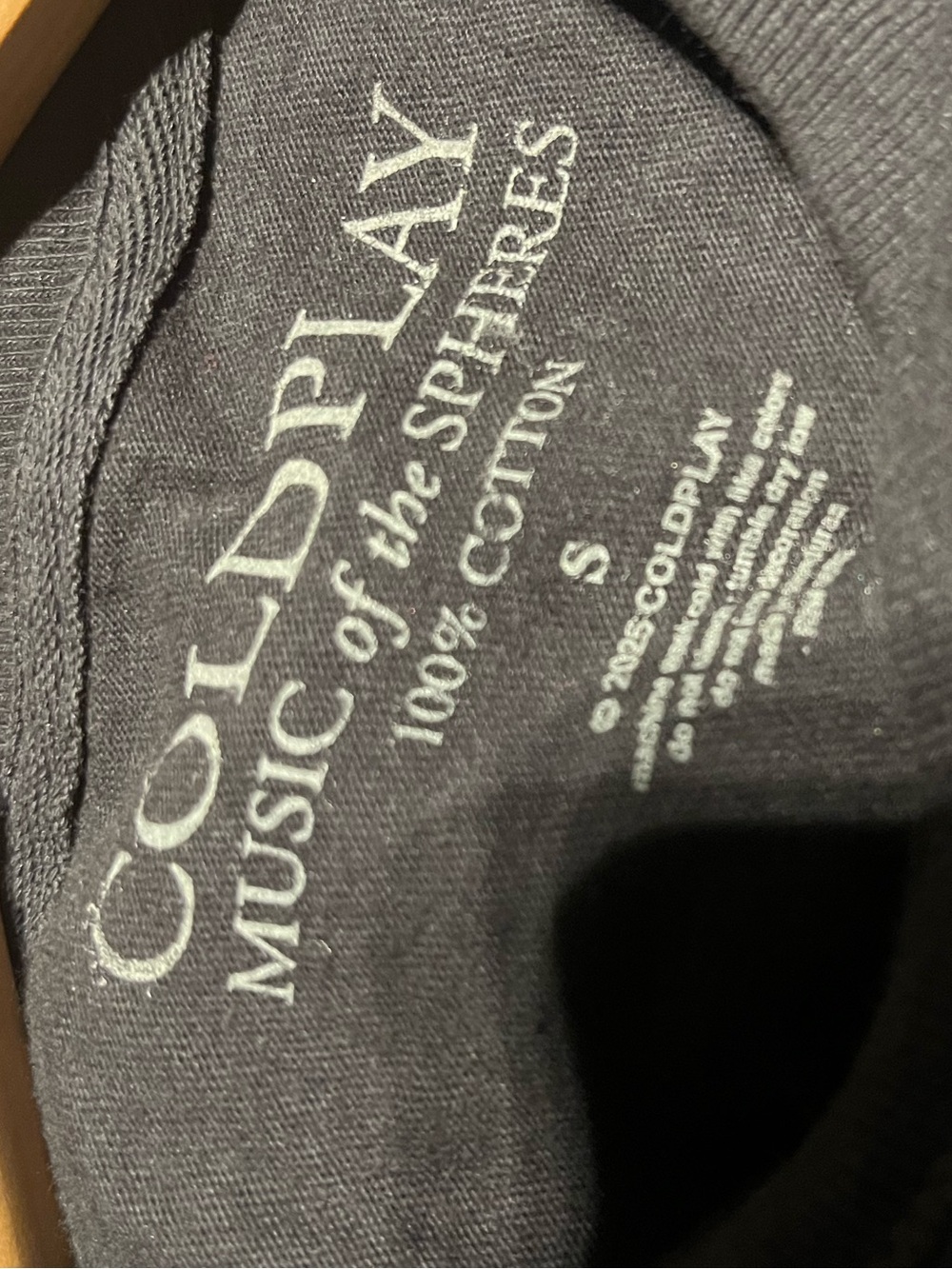 Coldplay "Music of the Spheres" Black Band Tee - Small